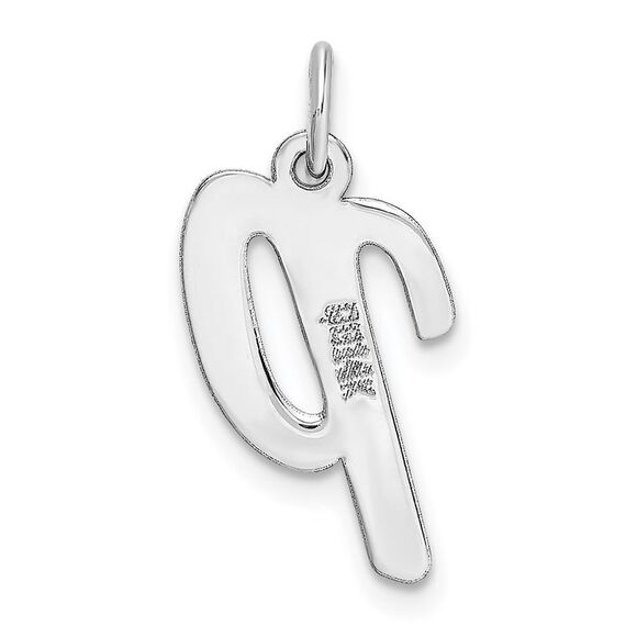 14k White Gold, Madison Collection, Medium Script Initial P Pendant - Picture 3 of 5